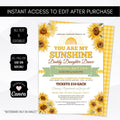 you are my sunshine daddy daughter dance theme invitations